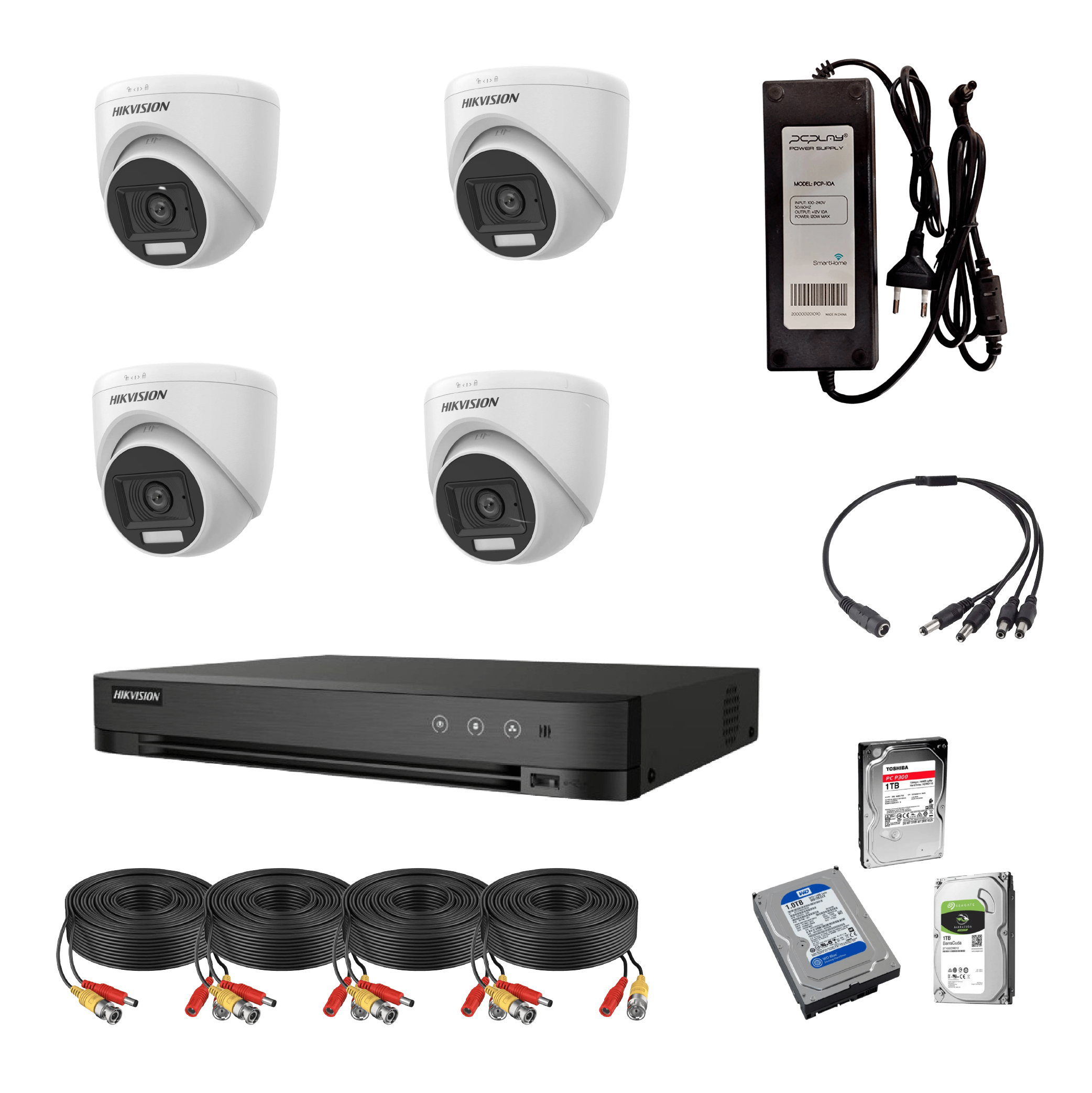 Kit Camara Analogo Hikvision 4 Cámaras Dual Light